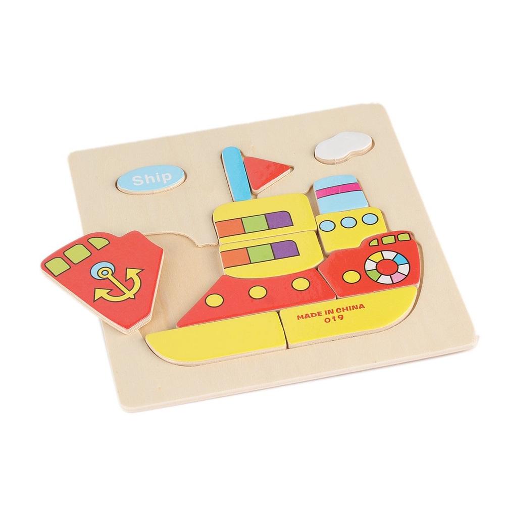 1/2/5PCS Kids 3D Wooden Puzzle Jigsaw Cartoon Animal Puzzles Kids Early Educational Toy