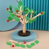 Wooden Building Block Tree Toy Fine Motor Skills Hand Eye Coordination Training Toddlers Educational Yellow Green Leaves Tree Assembly Toy with Base
