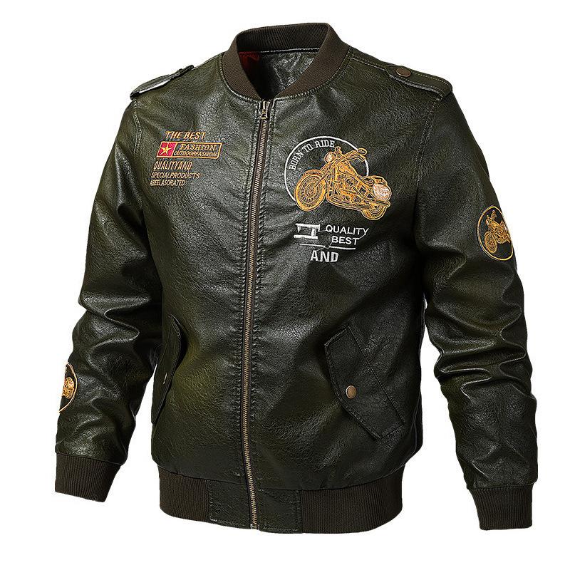 Весенне-осенняя мужская кожаная куртка Locomotive, куртка из стираной искусственной кожи, модная мужская кожаная куртка