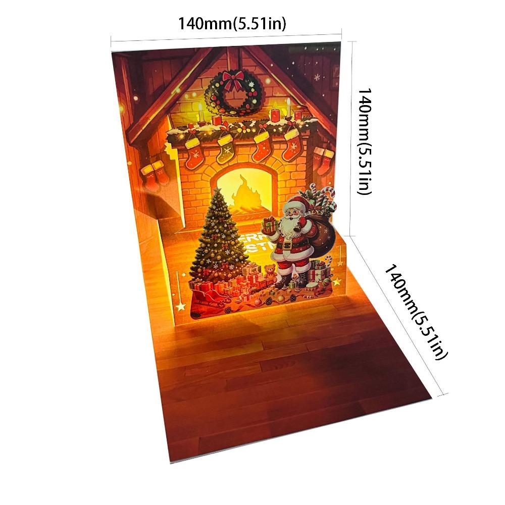 Colorful Christmas Greeting Card Creative Gift Music Christmas Card 3D Christmas Card Holiday