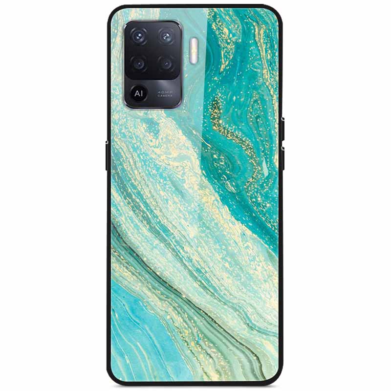Закаленное Стекло Чехол для Oppo Reno5 Lite Жесткая Задняя Крышка для Oppo Reno 5 Lite Роскошный Расписной Reno5Lite Funda 6.43'' Ударопрочный