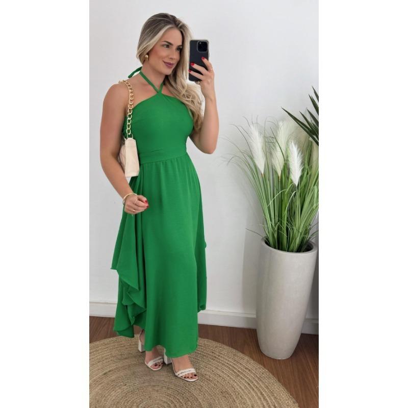 VEZFAA Женская мода лето весна без рукавов свисающий вырез высокая талия повседневные платья