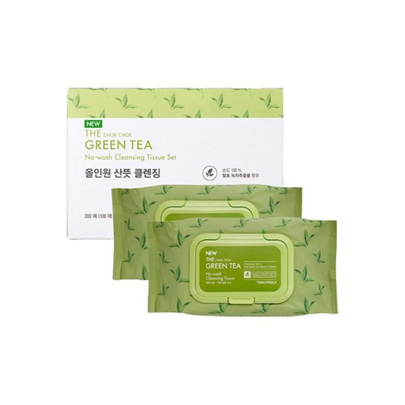 Tony Moly Green Tea Cleansing Tissue Set 100 Sheets, 2 pcs, 100 Sheets