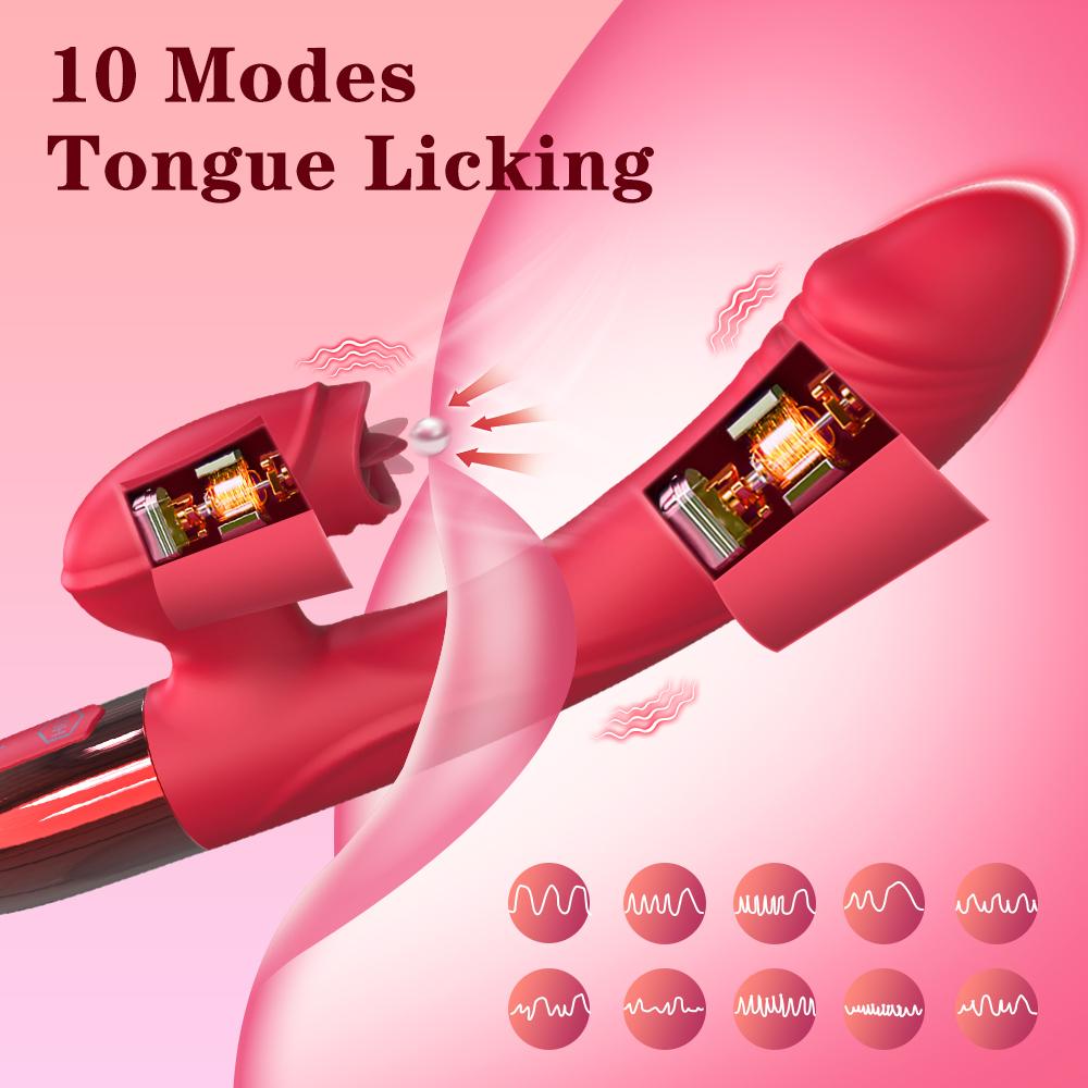 Мощный вибратор для женщин, облизывание языка, стимулятор вибрации клитора, женский мастурбатор, фаллоимитатор для точки G, товары для взрослых, секс-игрушки