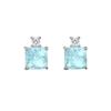 RAKOL Sapphire Color Geometric Square Zircon Stud Earrings for Women