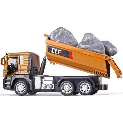 1/50 самосвал, металлические литые под давлением строительные грузовики, игрушка-самосвал с откатным механизмом со светом и звуком, самосвал с металлической кабиной, детские строительные игрушки