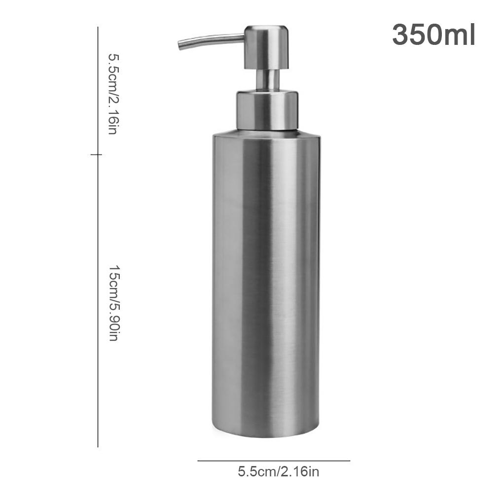 350 мл дозатор жидкого мыла из нержавеющей стали, контейнеры для бутылок с лосьоном, держатель для жидкости, цилиндрический внешний вид для ванной комнаты