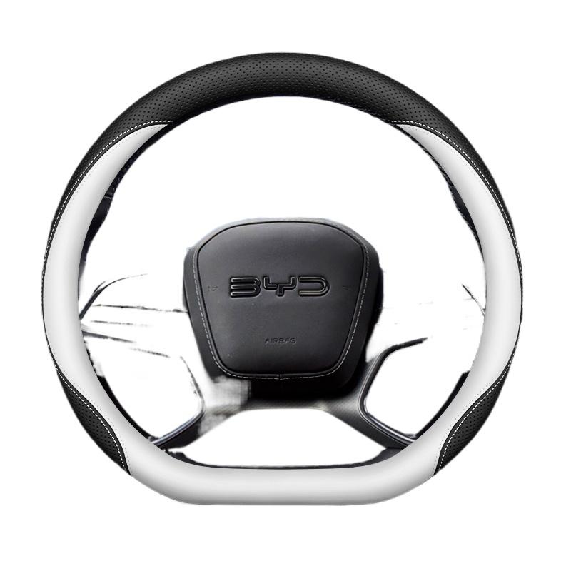 Кожаный чехол на руль автомобиля для BYD Song Plus Seal U King Sealion 6 7 Dolphin Mini Seagull Shark 2024 2025 2026 Аксессуары