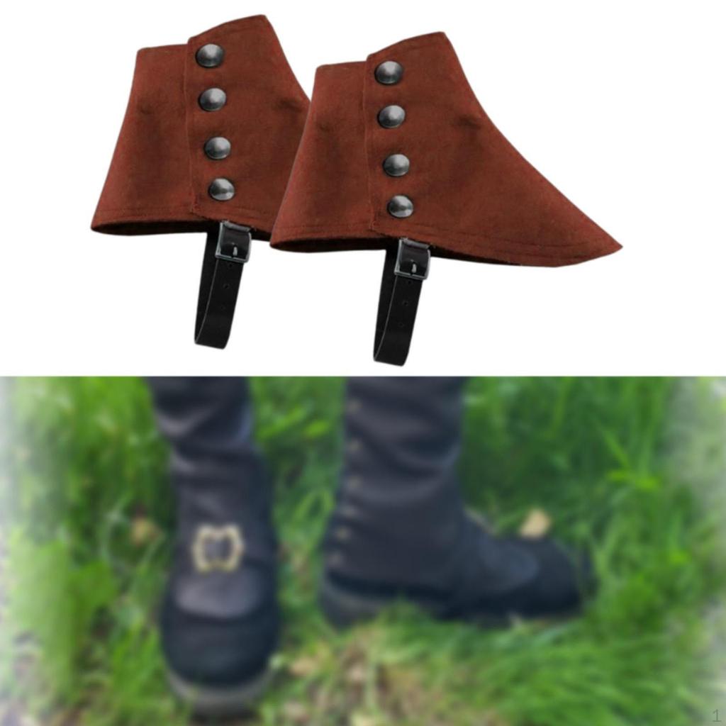 Medieval Pirate Boot Covers Adjustable Fancy Dress Footwear Cover