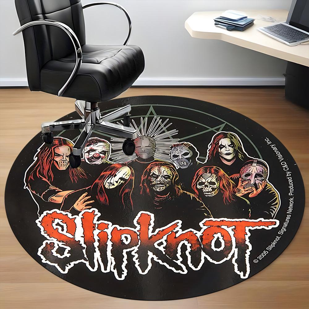 1 шт. Круглый ковер с логотипом группы Slipknot для офиса, комнатный коврик, подходящий для офиса, спальни, гостиной, домашнего декора, декора комнаты a0926050