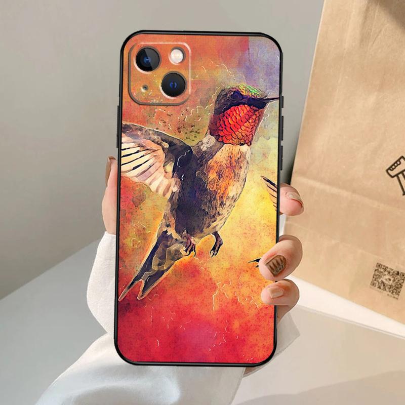Чехол для телефона с колибри для iPhone 17 Air 16 15 14 13 12 11 Pro Max 12 13 mini 15 16 Plus 16e Чехол Coque