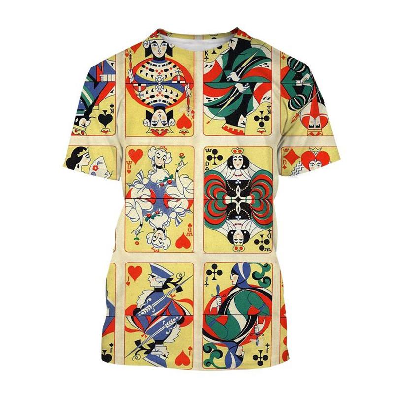 Футболка для мужчин в стиле ретро с 3D принтом в кости и покер, креативные крутые летние футболки с короткими рукавами, индивидуальная уличная футболка, топы, одежда