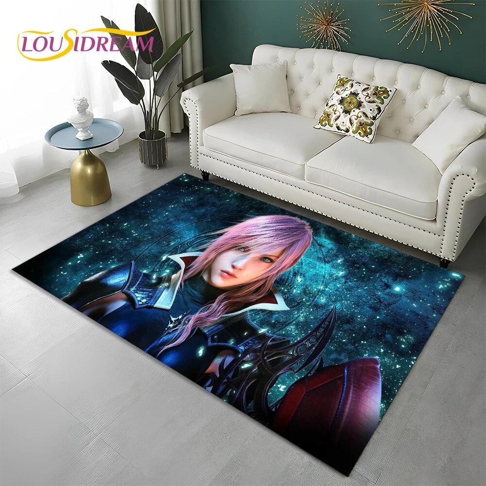 FF14 Gamer HD Final Fantasy Game 3D ковер для дома, гостиной, спальни, дивана, коврик для двери, декор, детский коврик, нескользящий напольный коврик