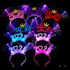 LED Glow Hair Bands Cheer Props Glowing Hair Hoops Colorful Glow Headband  for Children Adults