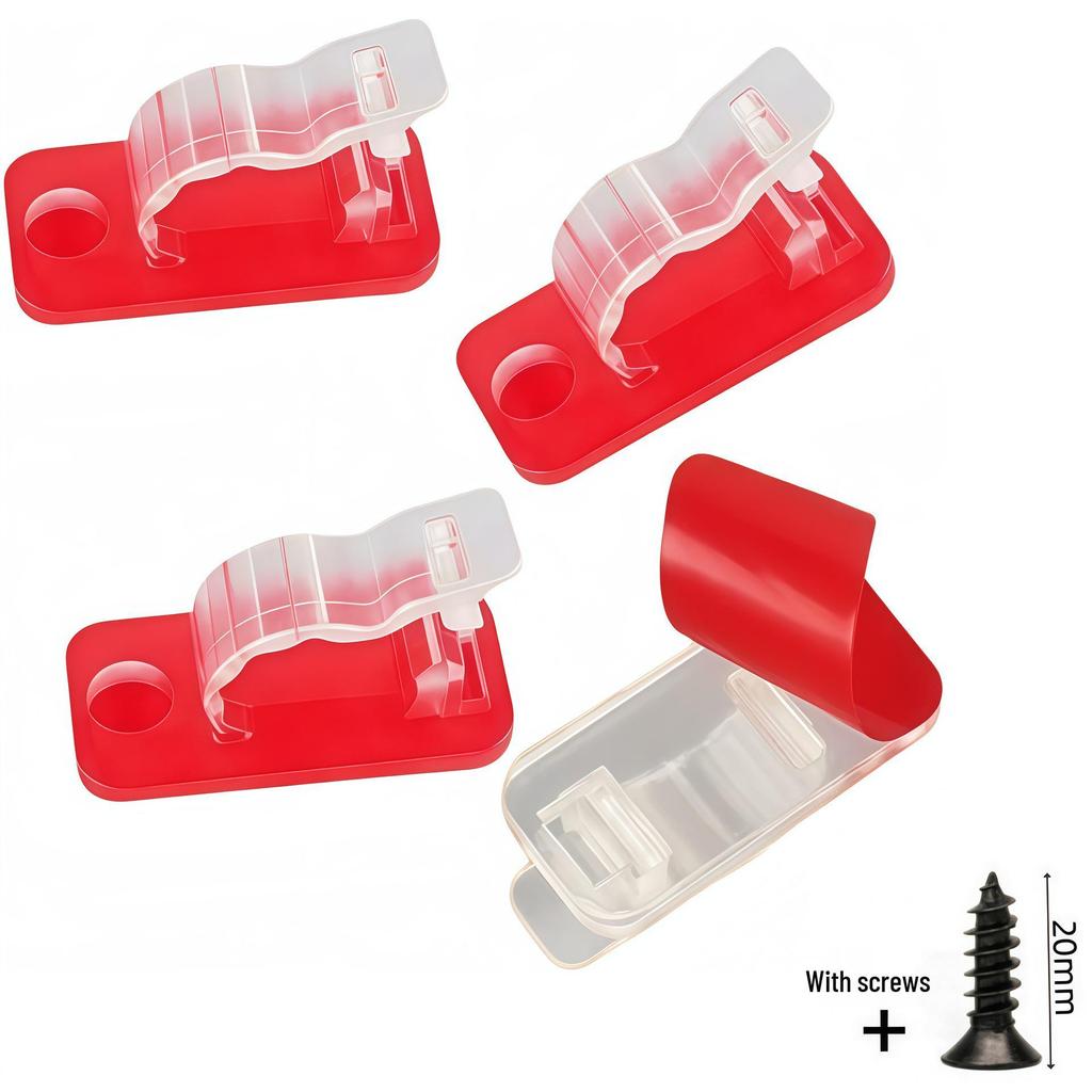 Nylon Adhesive Cable Management Clips - R-Type Crimp for Wire and Network Cables