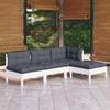 Day and Night - Day and Night Garden Furniture 4 Pieces with White Pine Wood Cushions