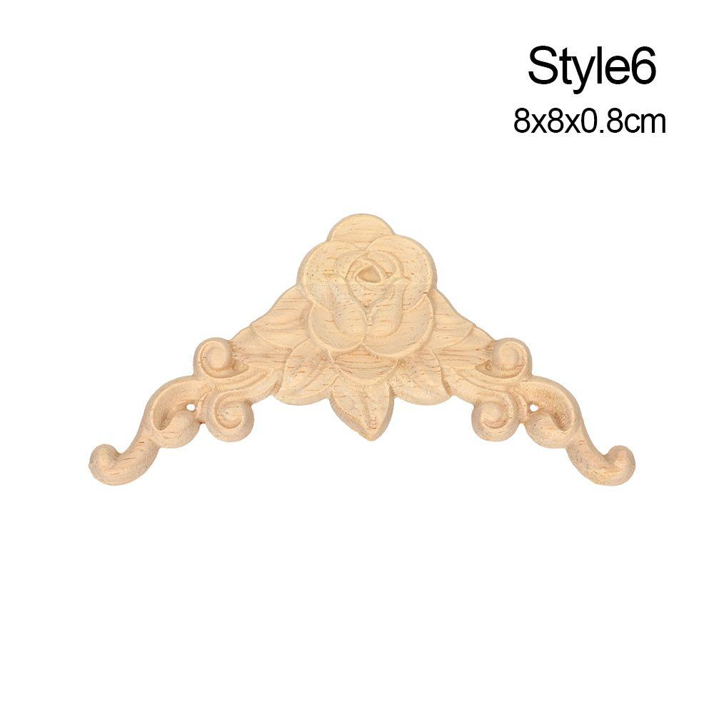 Наклейки Аппликации Аппликация из цельного дерева Угловой цветок Резьба по дереву Мебельная наклейка Деревянная аппликация