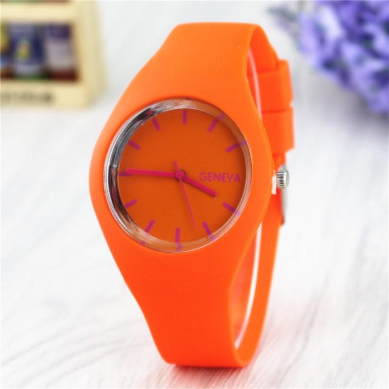 Силиконовые часы Fashion Jelly Candy Geneva Мужские часы Женские часы Кварцевые ультратонкие часы