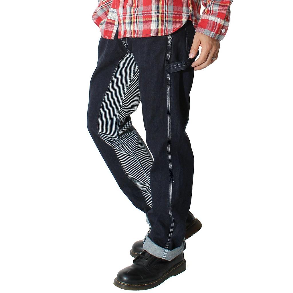 Рабочие брюки Kojima Jeans Monkey Combo Painter, мужские брюки, 40, индиго/хикори