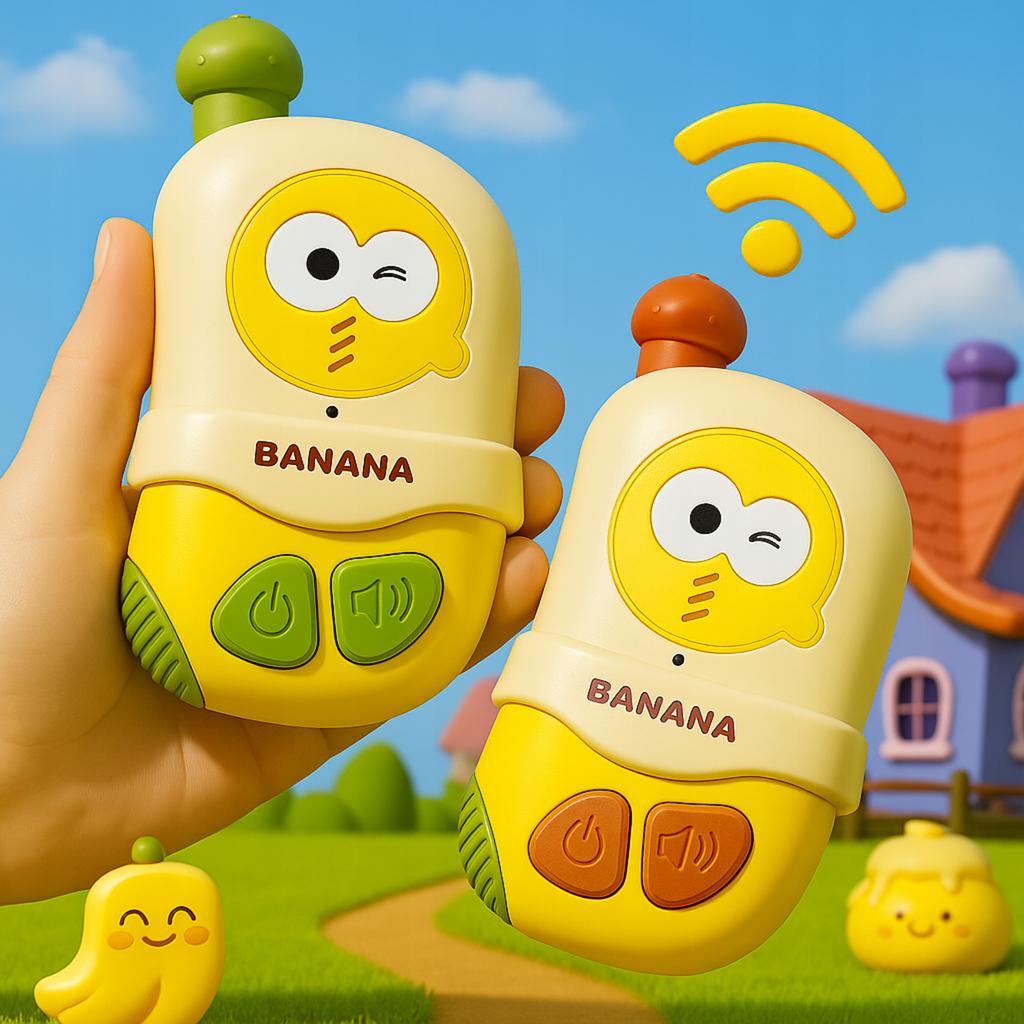 Zestaw Walkie Talkie Zabawkowy Telefon Banana Dźwięki Krótkofalówki Dzieci