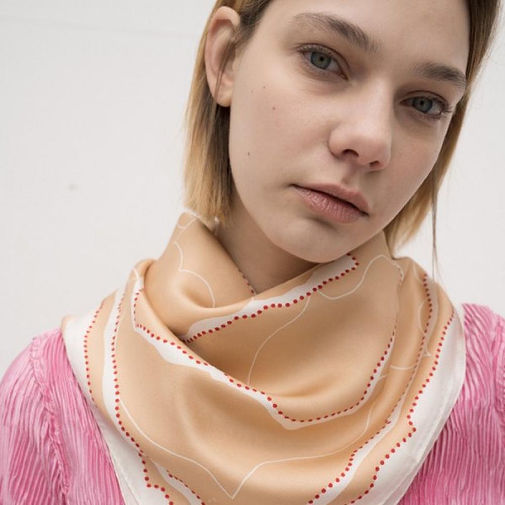 Bb De Soli De Blue Silk Scarf 3color