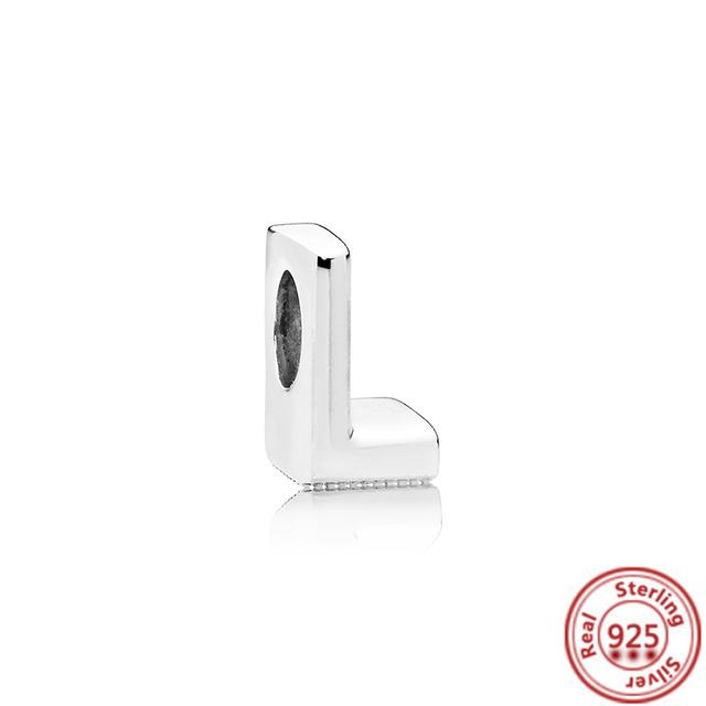 Новые 100% стерлингового серебра 925 пробы, буквы алфавита A-Z, очаровательные бусины, подходят для новых подвесок, браслетов, подвесок, женских ювелирных изделий