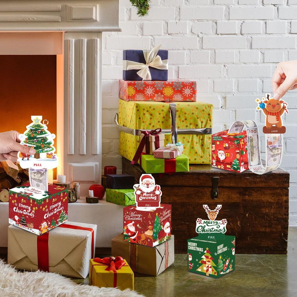 Набор бумажных коробок с рождественской тематикой, праздничный декоративный реквизит, подарок для