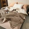 Double-Layer Sherpa Fleece Blanket for Autumn Winter Queen Size Cozy Soft Plush Bed Blanket Milk Velvet Warm Sofa Throw Blankets