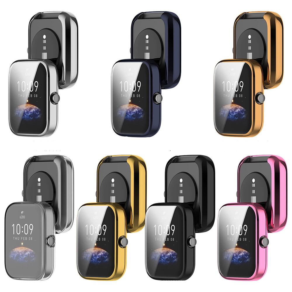 Electroplated TPU Protective Case For Huami Amazfit Bip3 Bip 3 Pro Full Screen Protector Shell Cover