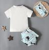 Летняя футболка с принтом животных для малышей + шорты + повязка на голову, комплект из 3 предметов, одежда для детей 0–3 лет