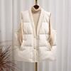 Knitted Splicing Large Version Down Vest Women's 2025 Autumn and Winter Fashion Vest Warm White Duck Down Vest Tide