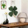 St Patricks Day Wreath Four Leaf Clover Door Hanger for Home Decor Gift