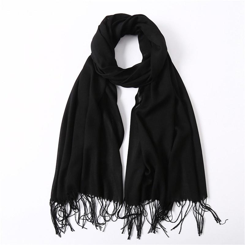Fashion Spring Winter Scarves Women Wraps Solid Color Thin Shawl Lady Faux Cashmere Warm Headscarf