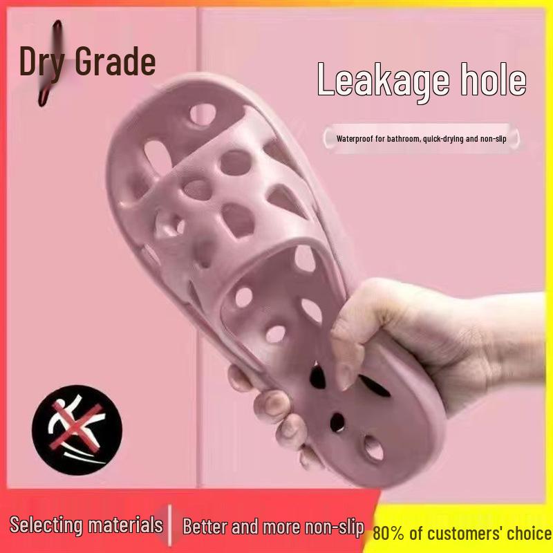 Летние нескользящие тапочки для ванной для мужчин и женщин - Мягкие, бесшумные, комнатные тапочки для душа с полым дизайном