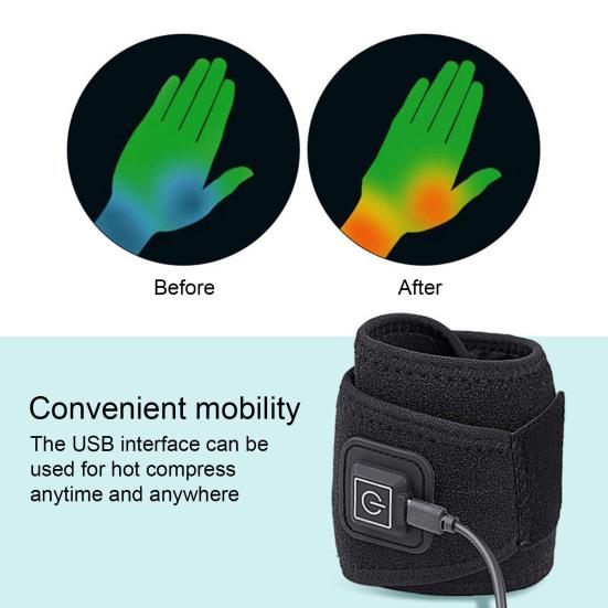 Грелка для большого пальца на запястье, регулируемая температура, Plug-Play, облегчение запястного канала, электрический подогрев, поддержка запястья
