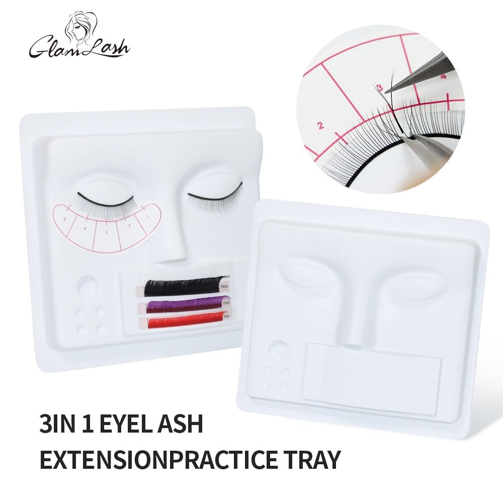 GLAMLASH 1Pcs Handmade Practice Training False Eyelash Extension Plastic Mannequin Model Head Eye Lash Extension Mannequin Head