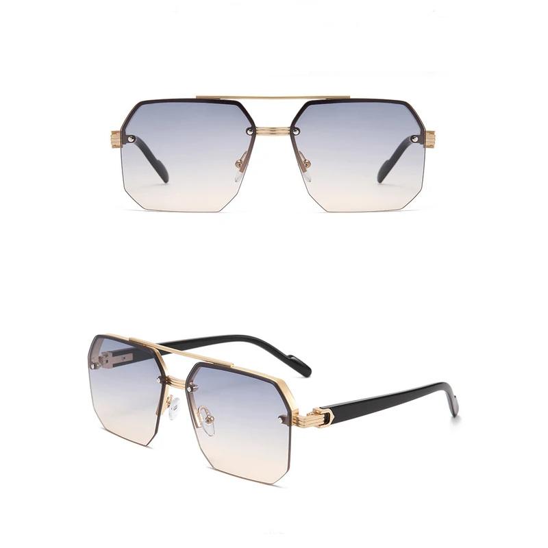 1/2Pcs Metal Square Frame Fashion Decorative Sunglasses Street Shot