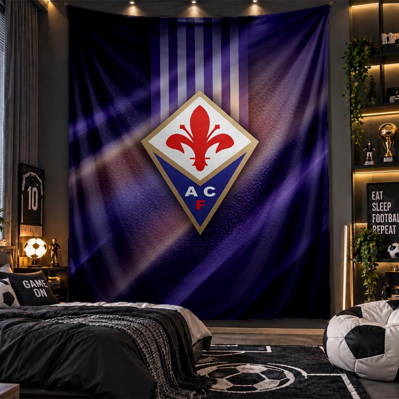 Wall Hanging Tapestry Fiorentina FC Print Cloth for Living Room Bedroom Home Decor
