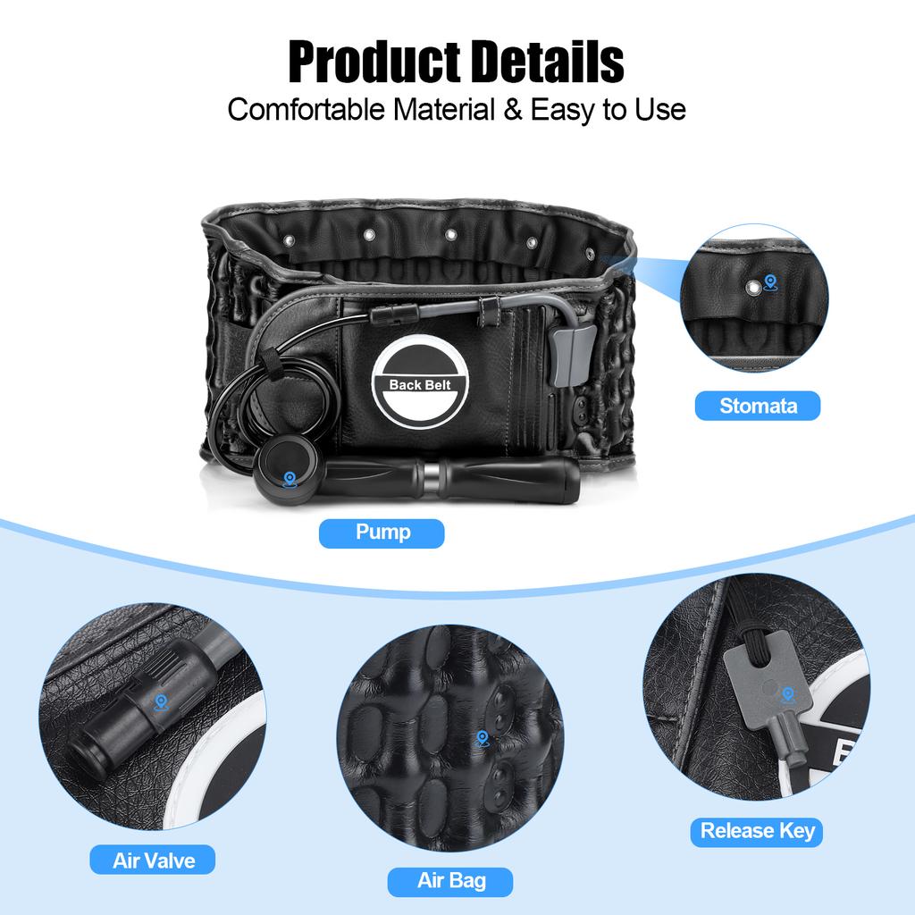 Пояс для декомпрессии спины Пояс для поясничной поддержки для мужчин и женщин Облегчение боли в пояснице Пояс для талии Тракция спины Подходит для обхвата талии 29-49