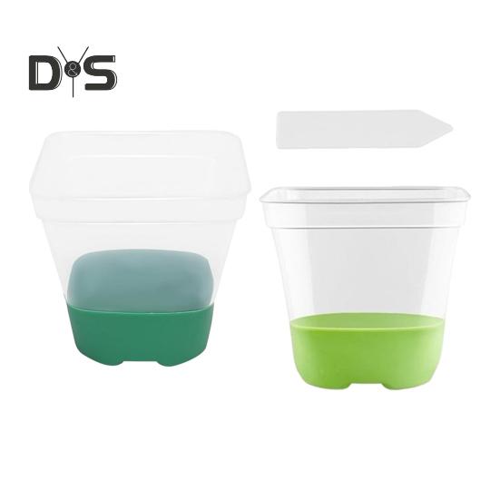 6 шт. прозрачных горшков для рассады, горшки для выращивания рассады с силиконовым основанием, многоразовые семена, стартовый цветочный горшок с этикетками для сада, балкона