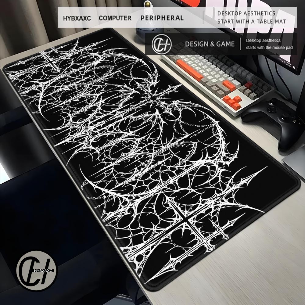 Hybxaxc Игровой коврик для мыши XXL Аксессуары для геймеров Офисный коврик для клавиатуры Геймерский Нескользящий Большой резиновый Коврик для мыши в киберготическом стиле