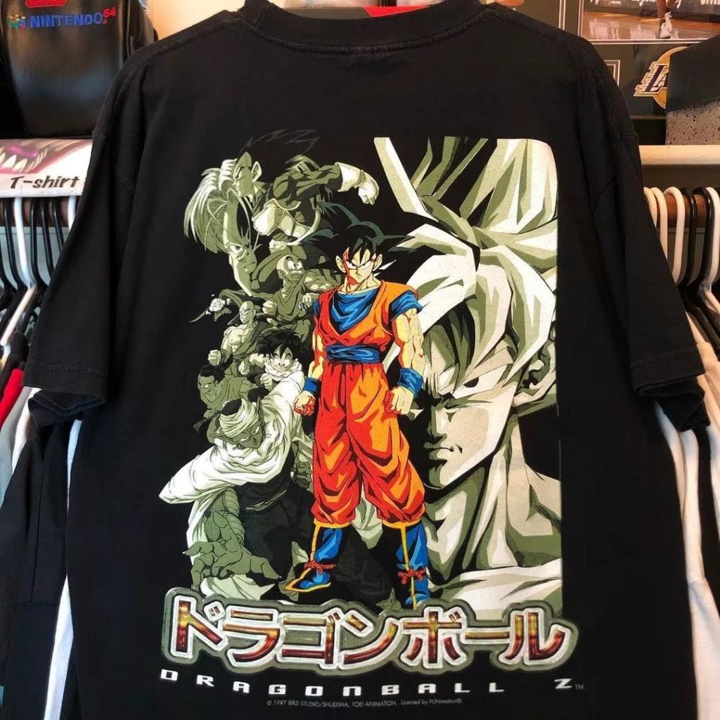 Японское аниме Dragon Ball Сон Гоку Мужская Женская Летняя Футболка Харадзюку Ретро Короткий Рукав Свободная Оверсайз Повседневный Комфорт Y2k Топ