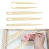 5x Инструмент для вязания и плетения, бамбуковый, с большим ушком, принадлежности для пряжи, для изготовления гобеленов, свитеров