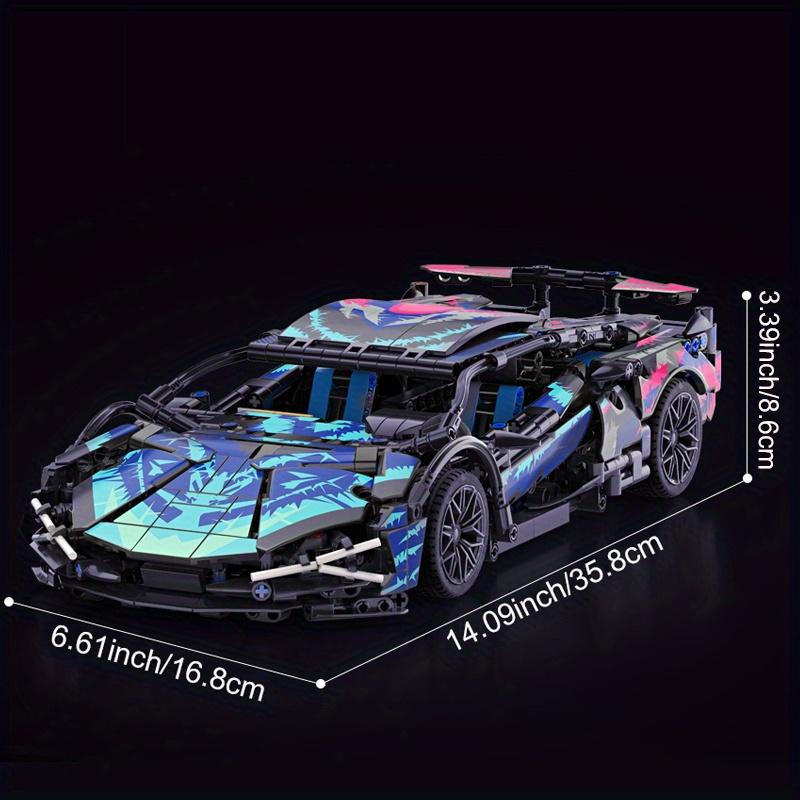 Набор из 1314 деталей, модель спортивного автомобиля, строительные блоки, игрушки из АБС-пластика, идеальный подарок на день рождения
