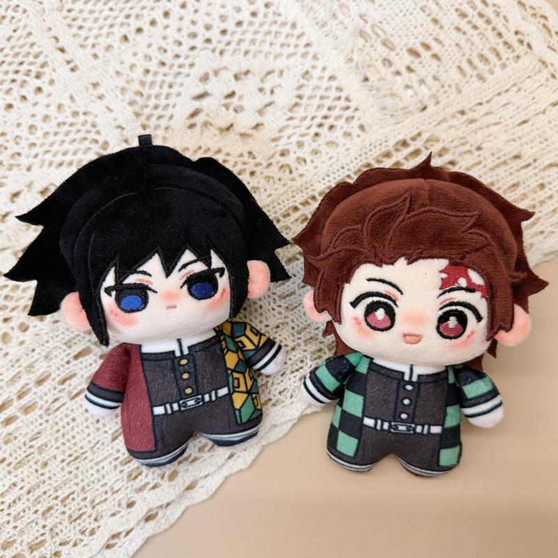 Demon Slayer Plush Keychain 10cm Tomioka Giyuu Kamado Tanjiro Cotton Doll Cute Anime Character Stuffed Toy Gift For Fans Demon Slayer Kimetsu No Yaiba