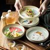 Japanese-Style Ceramic Deep Plate Household Dinner Dish Restaurant Hotel Creative Tableware Cooking Plate