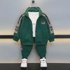 Boys' 2024 Spring/Autumn Casual Korean Sports Suit: Stylish Lettered Top & Pants Set for Kids