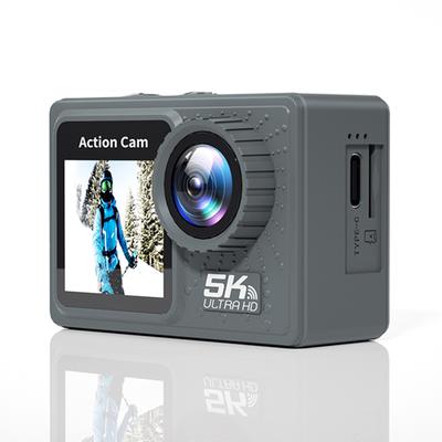 Экшн-камера 5K 4K 60FPS, стабилизация изображения, WIFI, для улицы, для велоспорта, двойной экран, широкий угол 170°, водонепроницаемость 30 м, с пультом дистанционного управления
