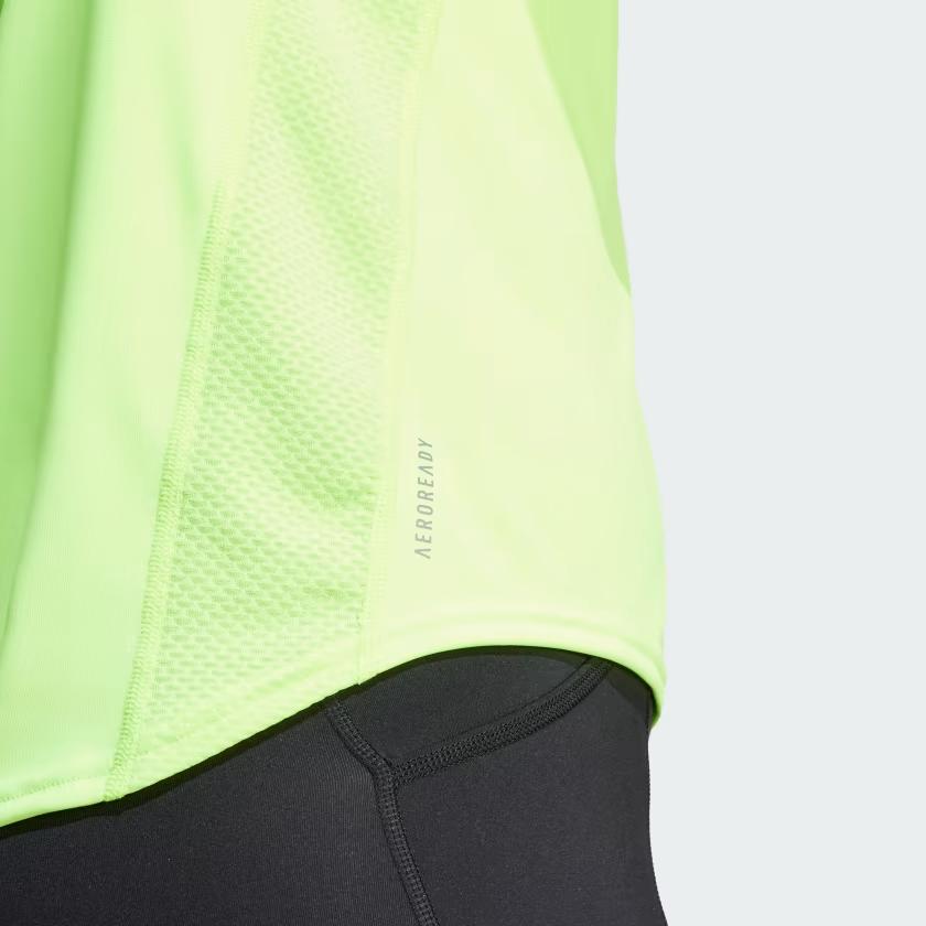 adidas Собственная женская футболка Run, топы ярко-лимонного цвета IL4133