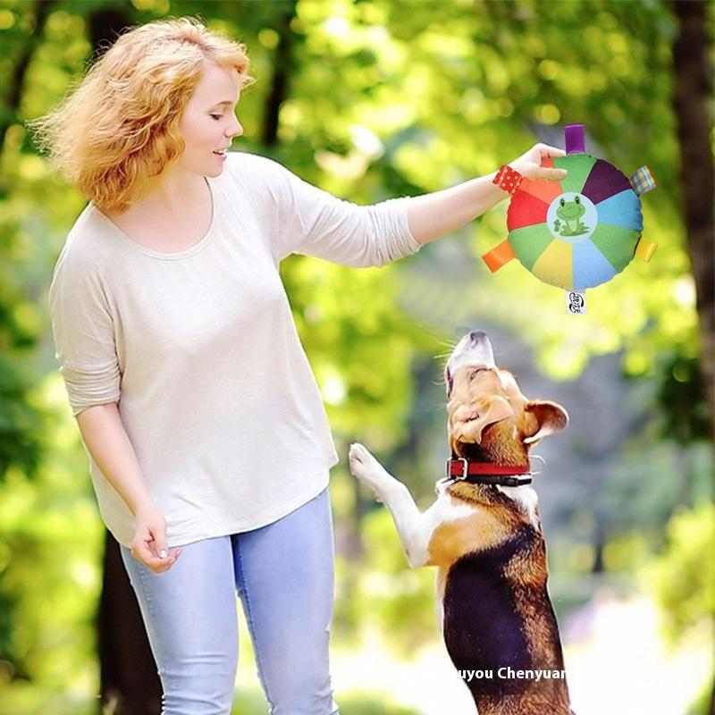 Dog Toy Frisbee Dog Training Side Shepherd Golden Retriever Medium and Large Dog Dog Toy Bite Resistant Pet Plush Frisbee